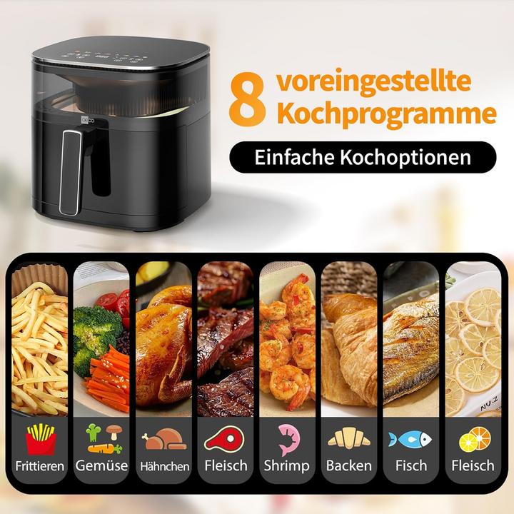Produktbild No Name aeco TOUCH Heissluft-Fritteuse 1700 W Timerfunktion, Antihaftbeschichtung Schwarz