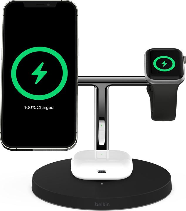 Actual product image Belkin BoostCharge Pro 3-in-1 Ladegerät mit MagSafe (15 W)