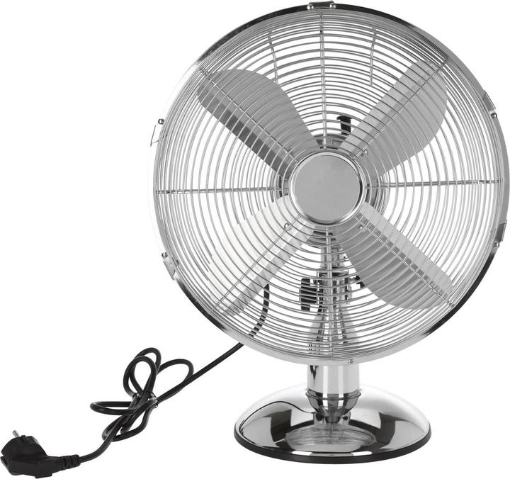 Casativo Edler Tischventilator, Metall-Finish, silber, Ø30cm