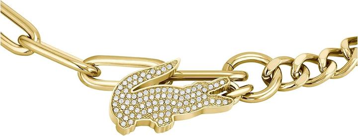 Actual product image Lacoste - Women's gold-plated bracelet with crystals Crocodile 2040147 (19 cm, Stainless steel)