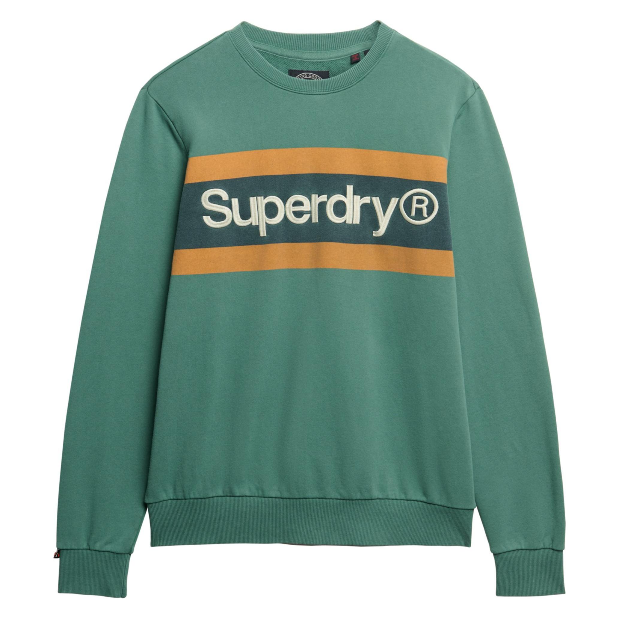 Superdry, Herren, Pullover, Lässiges Core Logo Sweatshirt Mit Rundhalsausschnitt, Grün, (S)