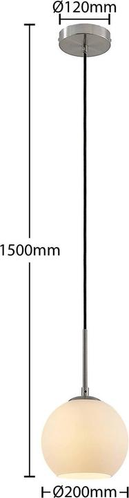 Image du produit Lindby Jurian Lampe à suspendre Nickel/Opal (E27)