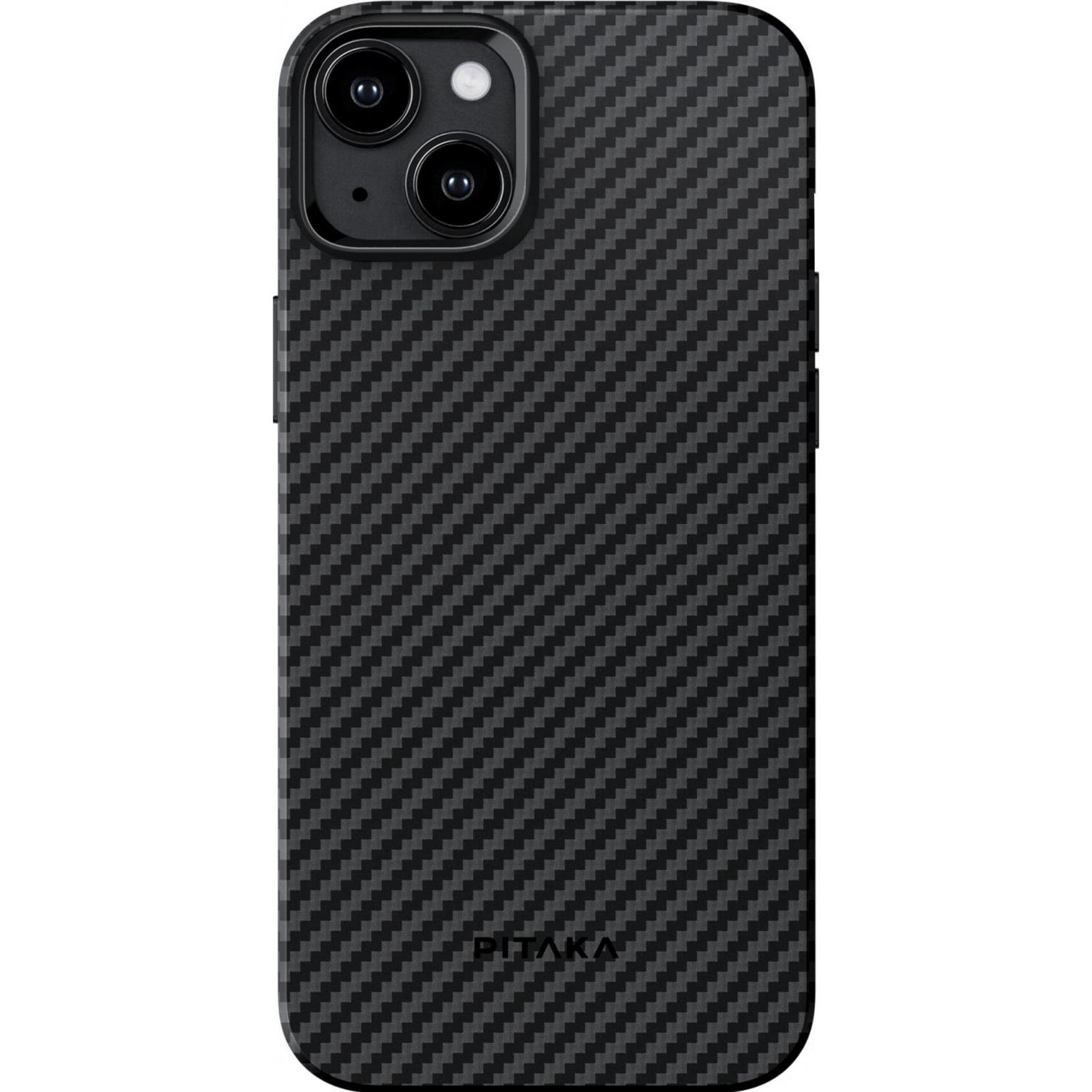 Pitaka MagEZ Case Pro 4 1500D for iPhone 15 Black/Grey Twill (Apple iPhone 15), Smartphone Hülle, Schwarz