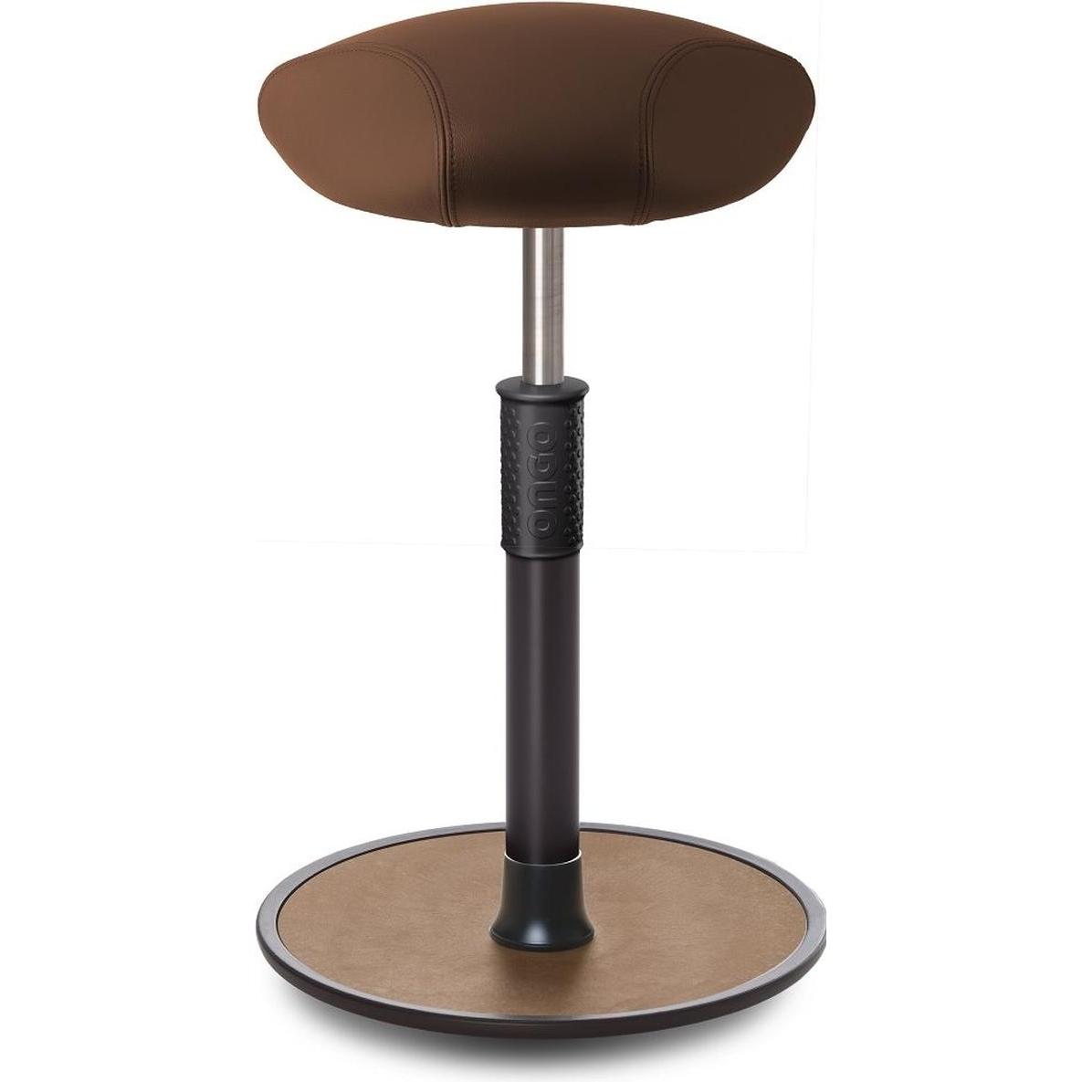 Ongo, Bürostuhl, Sitz- Stehhocker Free Tall Triangel Boxmark Leder Braun schwarz /Natur