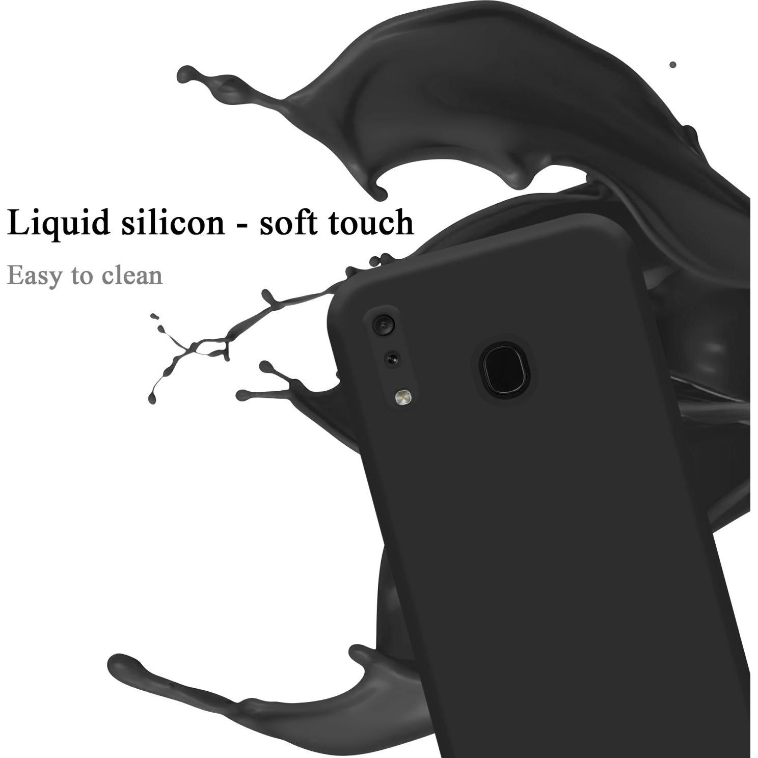 Thumbnail - Cadorabo TPU Liquid Silicone Case Cover (Samsung Galaxy A20, Samsung Galaxy M10s, TCL A30), Smartphone Hülle, Schwarz