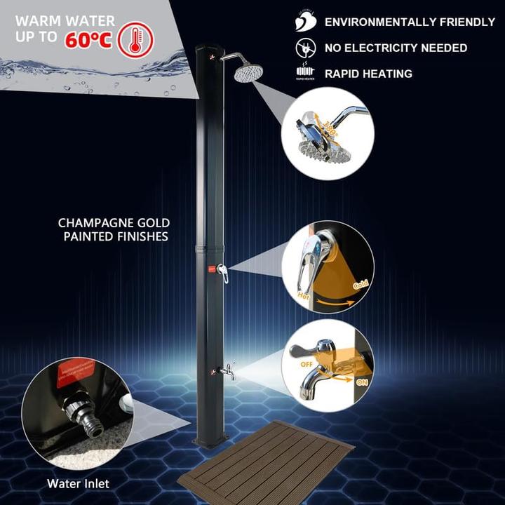 Actual product image CCLife Solardusche 40L mit Bodenplatte und Handbrause