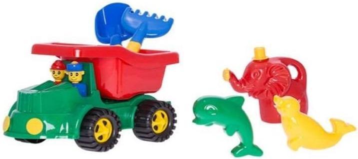 Teka Jeep-Auto mit Sandzusätzen und einer Giesskanne