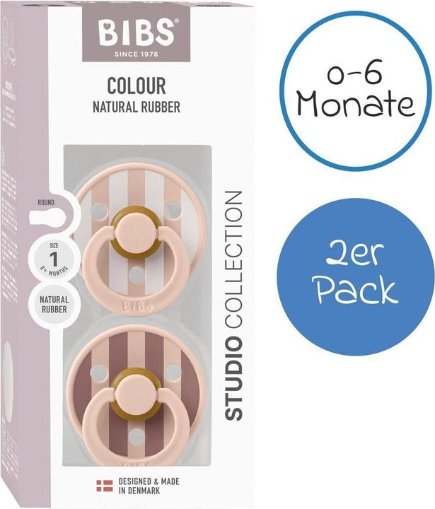 Produktbild Bibs - Pacifier Studio Colour 2 PACK Block Latex - Blush Mix - Size 1 (2x, 0 - 6 Monate)