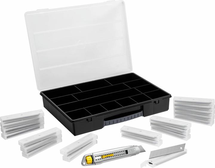 Actual product image Stanley Cutter Interlock 18mm + 200 blades + organiser (Cutters)
