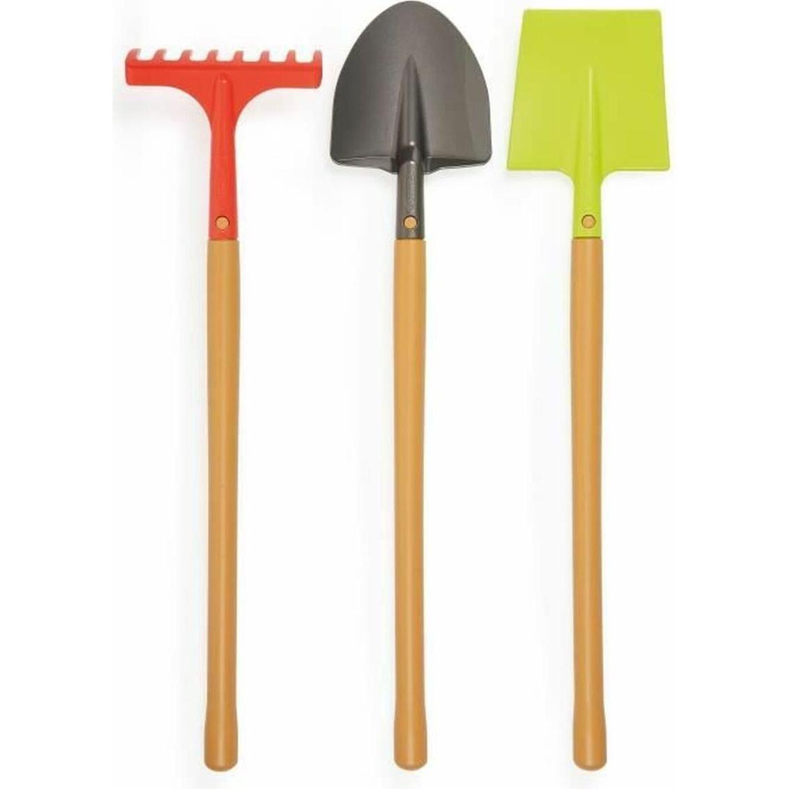 Ecoiffier Gartengeräte aus Metall mit Holzgriff, 3-tlg. (4338)