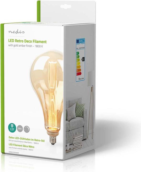 Image du produit Nedis Ampoule LED à filament E27 PS165 3.5 W 120 lm 1800 K avec finition or ambre Retro Style 1 pièce (E27, 120 lm, 1x)
