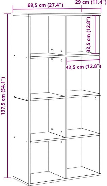Produktbild vidaXL Bücherregal (29 x 69.50 x 137.50 cm)