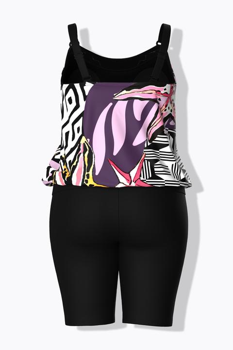 Actual product image Ulla Popken Mixed Print Tankini Set (Single pack)