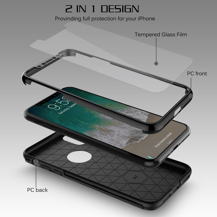 Produktbild König Design Handyhülle für Samsung Galaxy S7 Edge Schutzcase Backcover Bumper Etuis Schwarz (Samsung Galaxy S7 Edge)