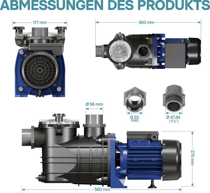Produktbild Wiltec Pool Pumpe 13800 l