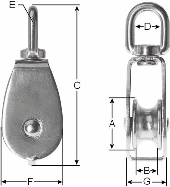 Produktbild Eneroid Umlenkrolle, Edelstahl, 15 mm