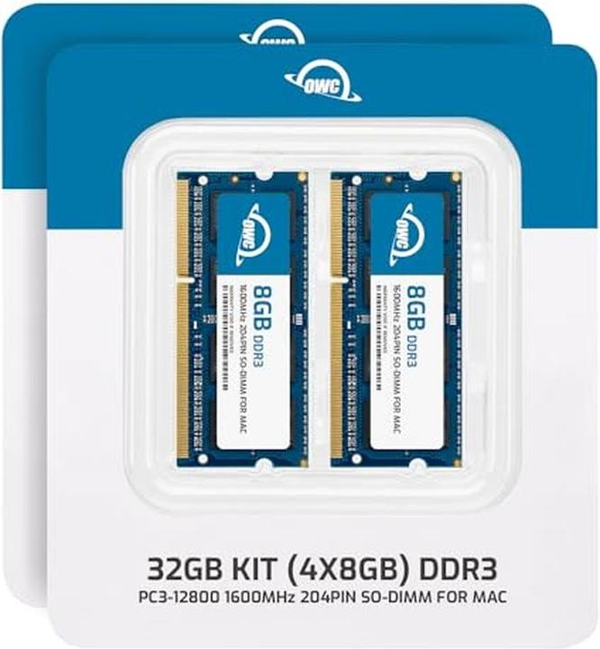 Image du produit OWC 32.0GB (4x 8GB) PC3-12800 DDR3L 1600MHz SO-DIMM 204 Pin CL11 Memory Upg. Kit (4 x 8GB, 1600 MHz, RAM DDR3, SO-DIMM)