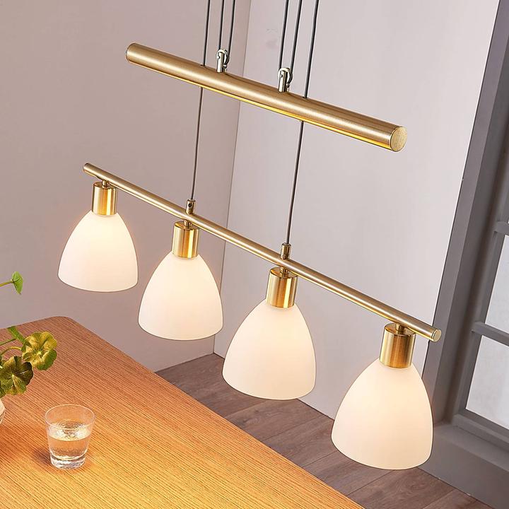 Produktbild Lindby Simeon Pendelleuchte White/Brass (E14)