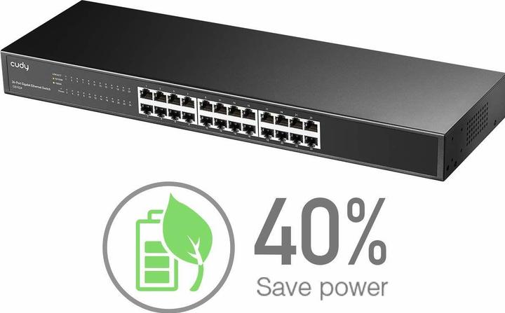 Actual product image Cudy GS1024 network switch Gigabit Ethernet (10/100/1000) Black (24 ports)