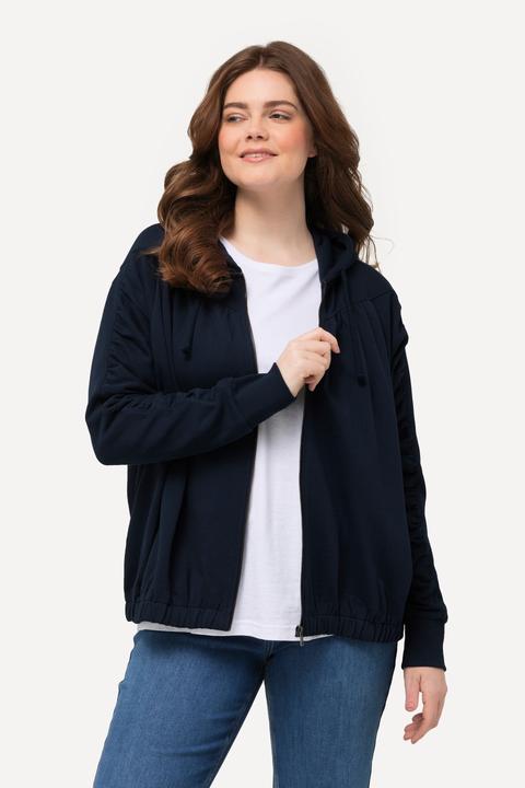Produktbild Ulla Popken Hoodie-Jacke, gekräuselte Quernaht, Kapuze (46, 48)