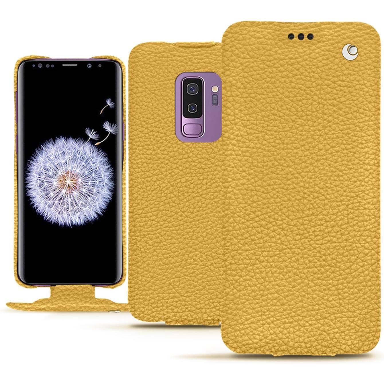 Noreve Lederschutzhülle vertikal (Samsung Galaxy S9+), Smartphone Hülle, Orange