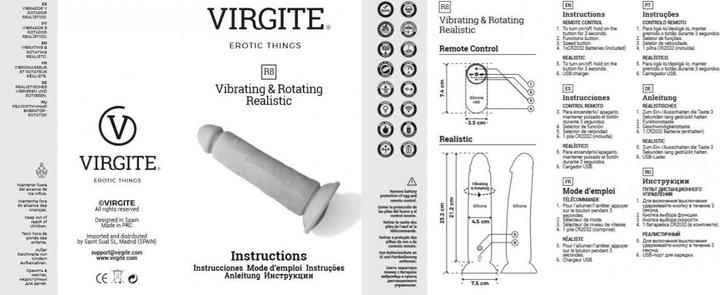 Produktbild Virgite Realistischer Vibrator Und Rotator "R8" 21cm Mit Fernbedienung