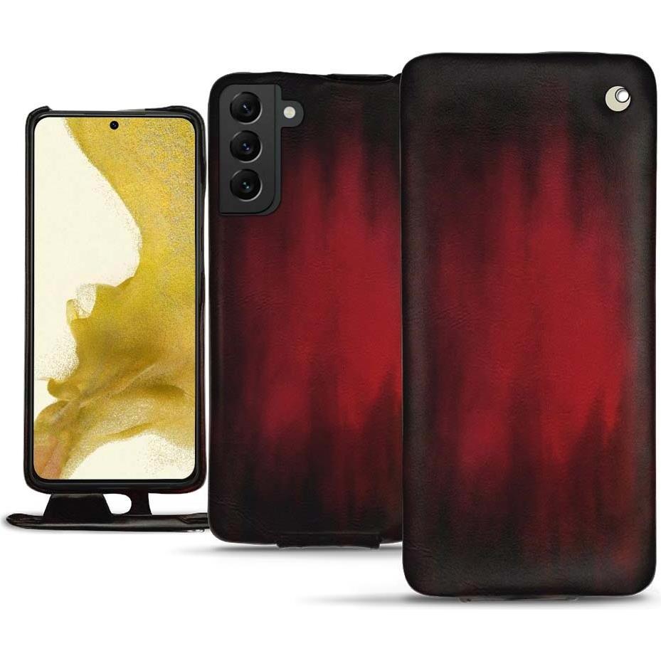 Noreve Lederschutzhülle vertikal (Samsung Galaxy S22), Smartphone Hülle, Rot
