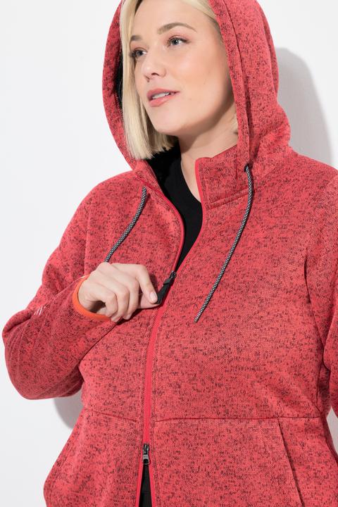 Produktbild Ulla Popken Strickfleece-Jacke, Teddyfleece, 2-Wege-Zipper, Reflektor (58)