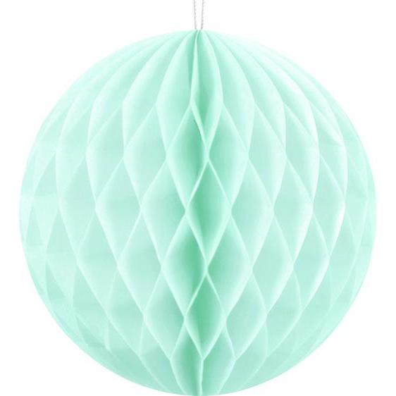 Partydeco Honeycomb Ball, light mint, 10cm (1 pkt / 1 pc.)