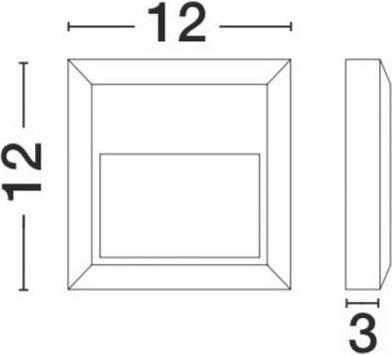 Actual product image Nova Luce PULSAR LED wall light grey 2W IP54 warm white 12x3x12cm 811201