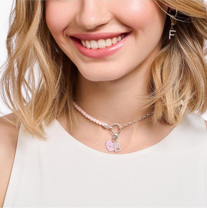 Immagine prodotto Thomas Sabo Ciondolo Charm Cuore Rosa con Migliore Mamma Argento (Argento 925, Smalto)