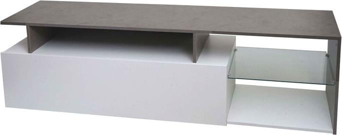Immagine prodotto Mendler Porta TV HWC-L35, legno 47x170x40cm vano portaoggetti, aspetto cemento bianco (47 x 170 x 40 cm)