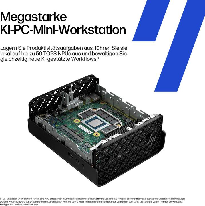 Image du produit HP Z2 Mini G1a A40MYET Ryzen AI MAX PRO 395 Radeon 8060S 64GB/2TB SSD Win11 Pro (AMD Ryzen AI Max+ 395, 64 Go, 2000 Go)