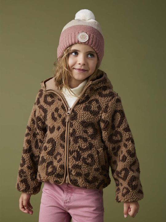 Immagine prodotto Vertbaudet Mädchen Teddyfleece-Jacke mit Kapuze und Leopardenmuster (110)