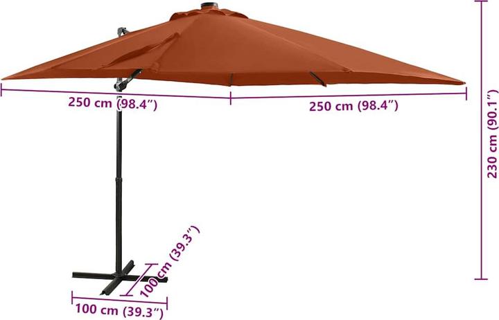 Actual product image vidaXL freischwingender Sonnenschirm (2.50 m)