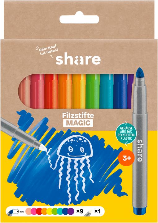 Actual product image Share Fibre-tip pens 4-0005-10 salmon, magenta, red, orange, yellow, green (10x)