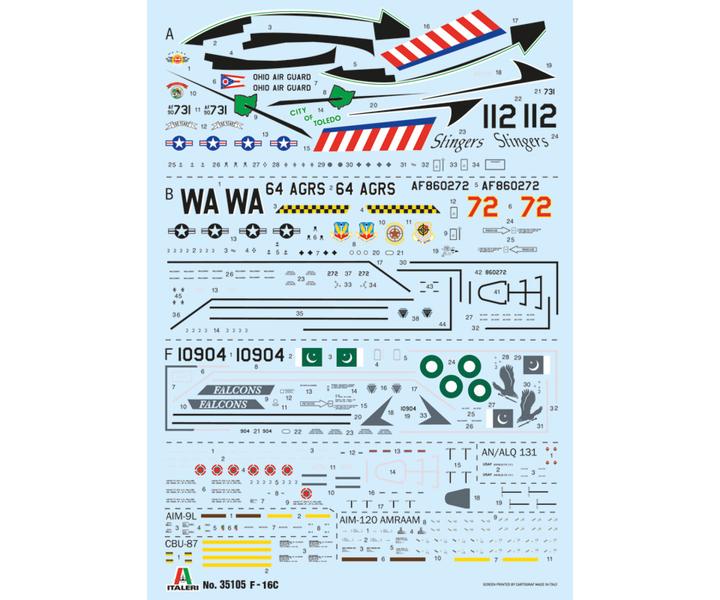 Actual product image Italeri 1:48 F-16C Fighting Falcon War Thunder