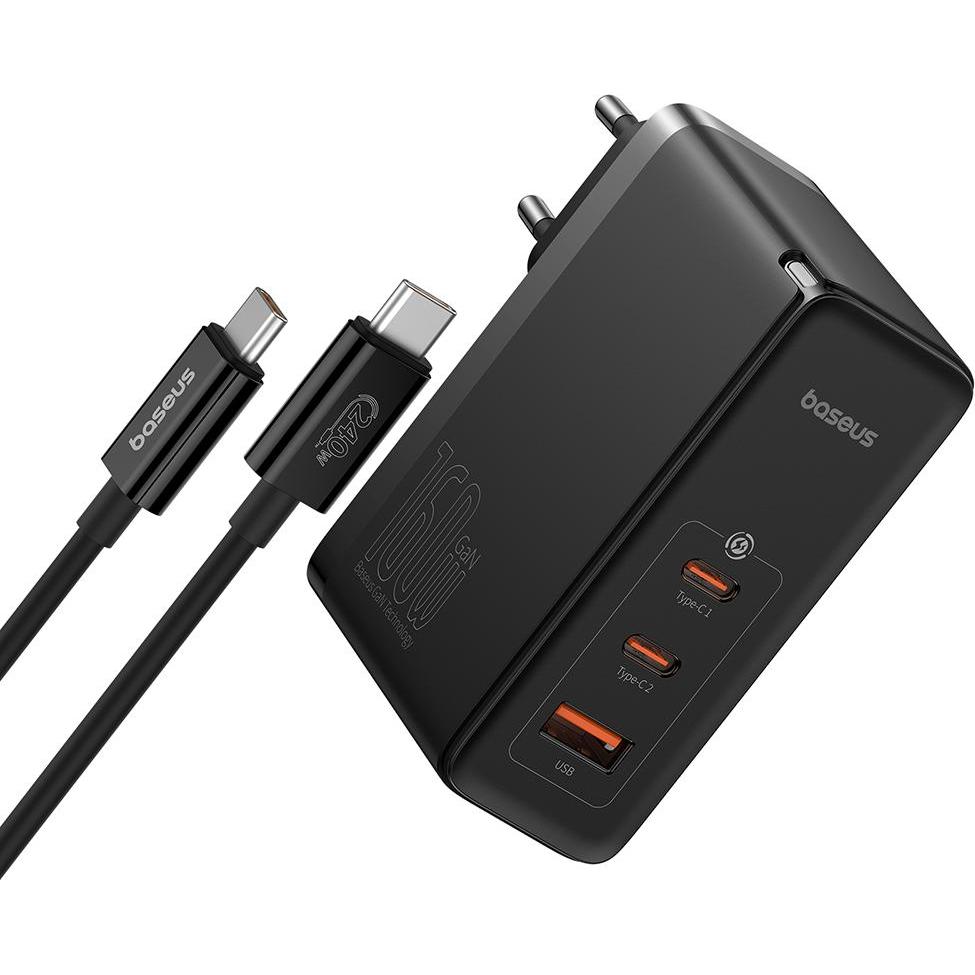 Thumbnail - Baseus Wall charger GaN5 Pro 2xUSB-C + USB, 160W (black) (160 W), USB Ladegerät, Schwarz