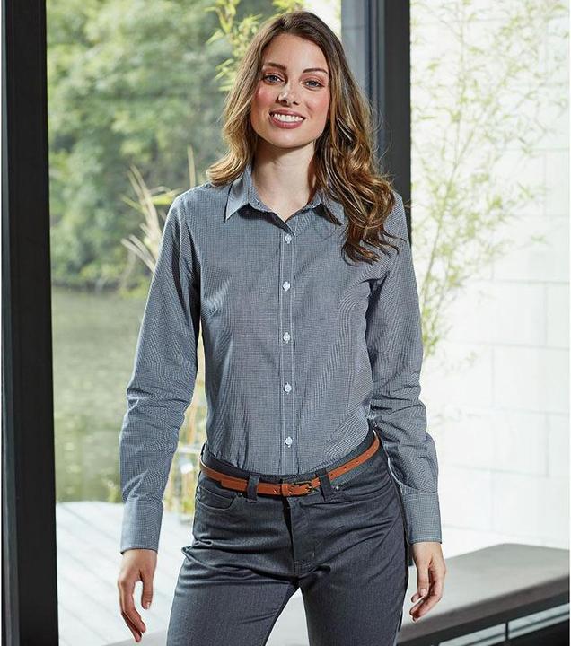 Produktbild Premier Mikro Karo Langarm Bluse (L)