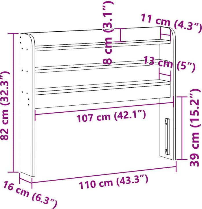 Image du produit vidaXL Kopfteil (110 x 16 x 82 cm)