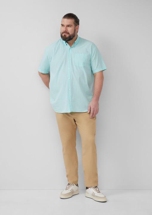 Actual product image S.Oliver Hemd Regular Fit: Kurzarmhemd mit Struktur-Streifen und Button-Down-Kragen (4XL)