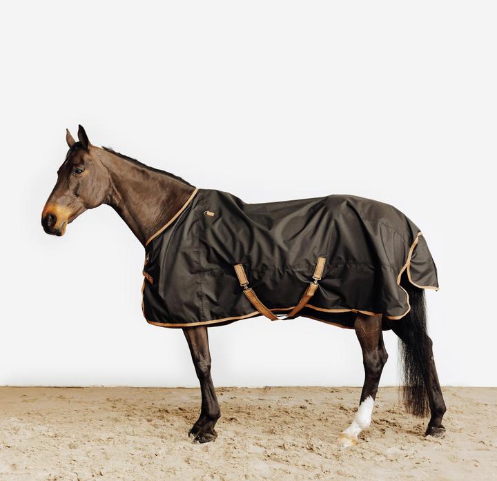 Produktbild Fouganza Regendecke Allweather 0 g Pferd/Pony schwarz/braun (135 cm)