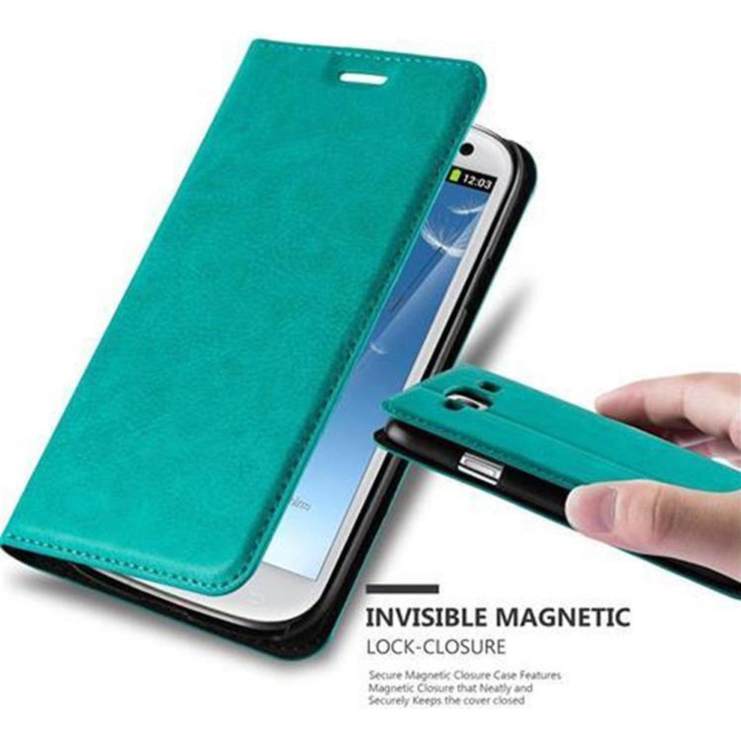 Thumbnail - Cadorabo Book Invisible Magnet Cover (Samsung Galaxy S3), Smartphone Hülle, Türkis