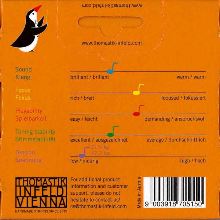 Immagine prodotto Thomastik Alphayue Med. G 3/4 (1 x, violino)