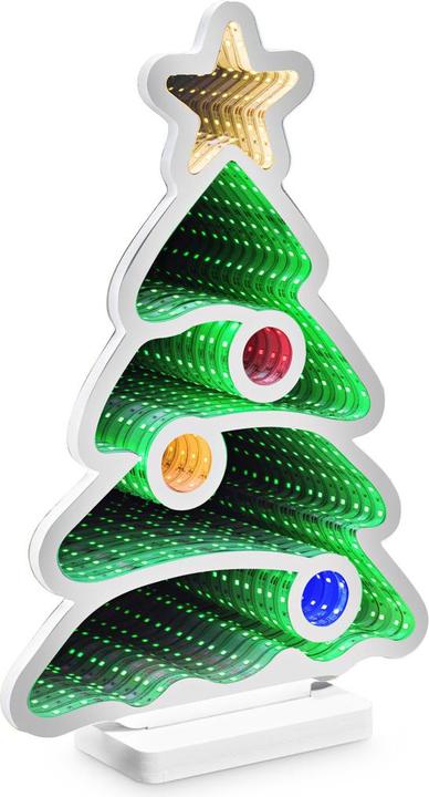 Produktbild Idena LED Infinity Mirror Weihnachtsbaum 13x5,5x22cm batteriebetrieben