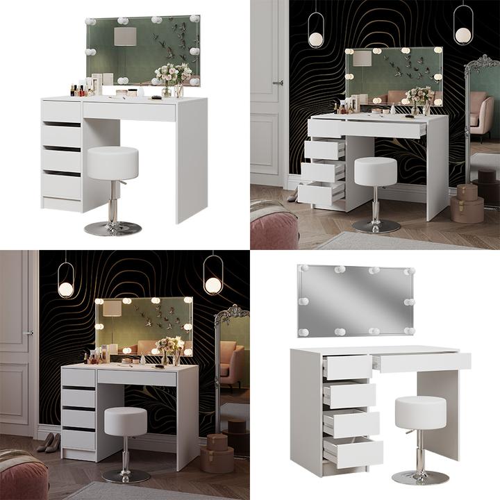 Image du produit Vicco Thalia avec tabouret et éclairage (100 x 50 x 75.50 cm)