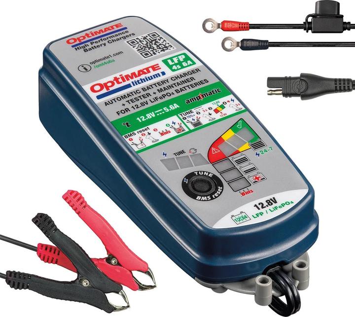 Actual product image Tecmate Optimate Lithium 12.8V - 6A Onderhoudende Acculader Druppellader - TM390 (12V, 6 A)