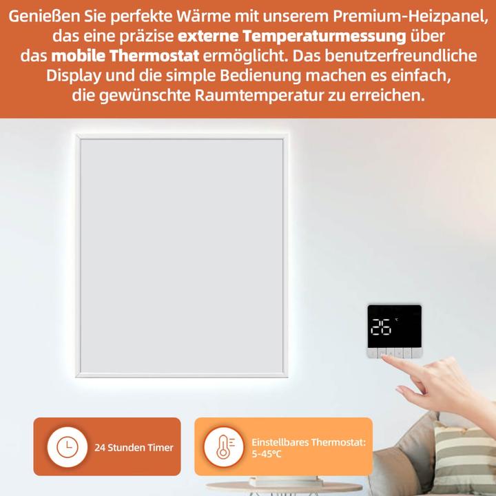 Produktbild SHE SHX SHXPIRP500 Infrarot-Heizpaneel WIFI mit App-Steuerung, 500 Watt Räume 5-10m², Wand- und Deckenmo (500 W)