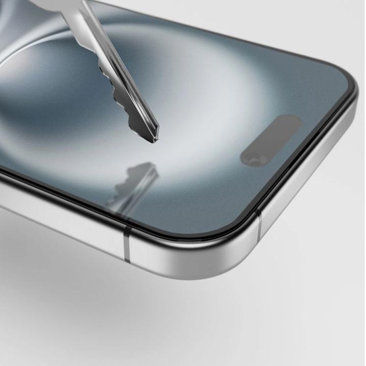 Actual product image Puro Tempered Glass with Frame with Applicator Included for iPhone 16 Plus (1 pcs., Apple iPhone 16 Plus)