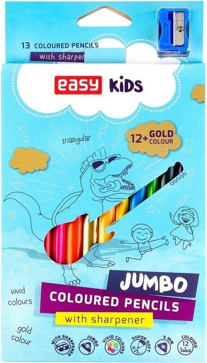 Actual product image Easy Triangular jumbo coloured pencils 13 colours (380906) (13x)